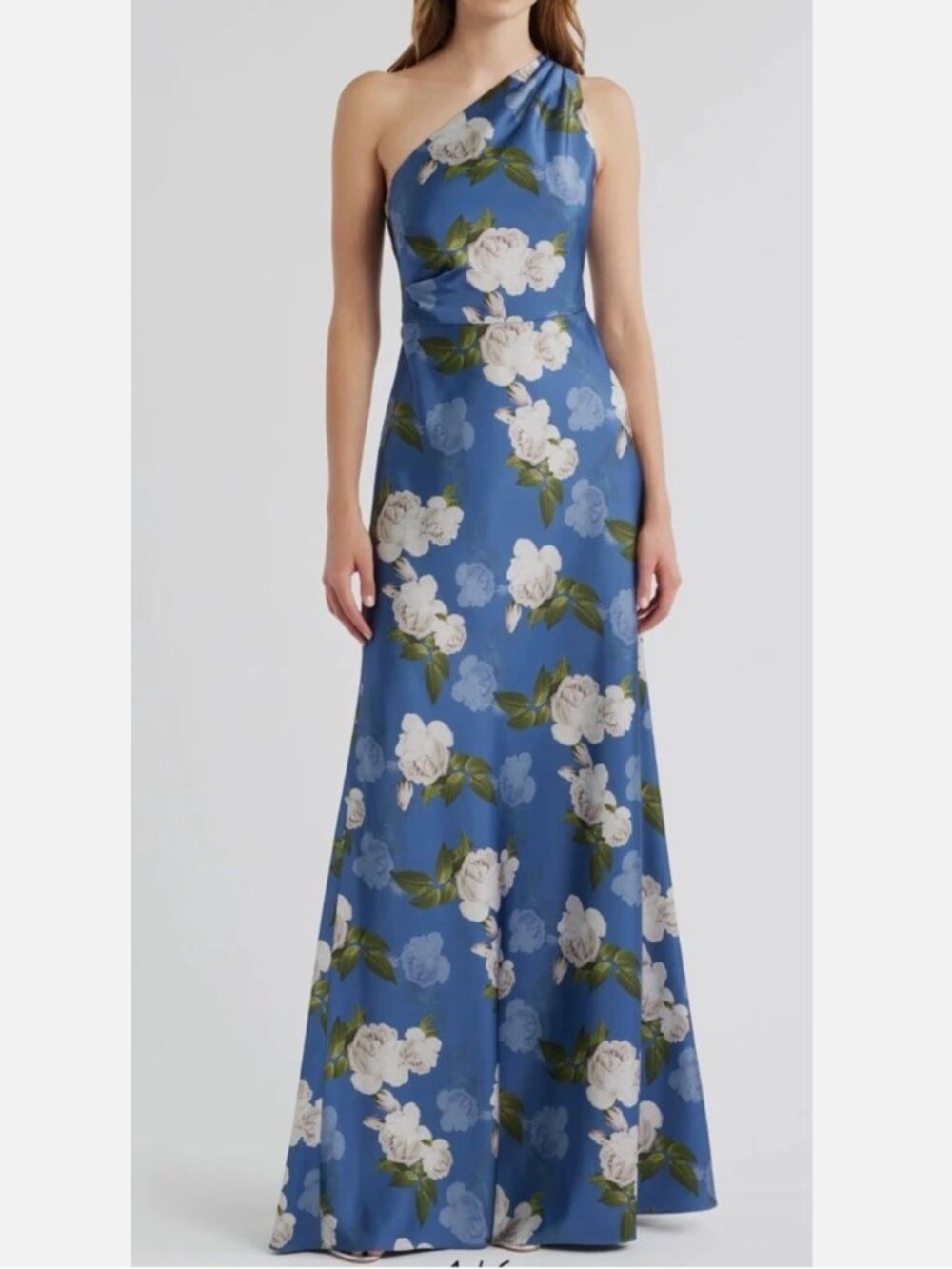 Sachin&Babi Delphine Floral Print One-Shoulder Gown Size 4